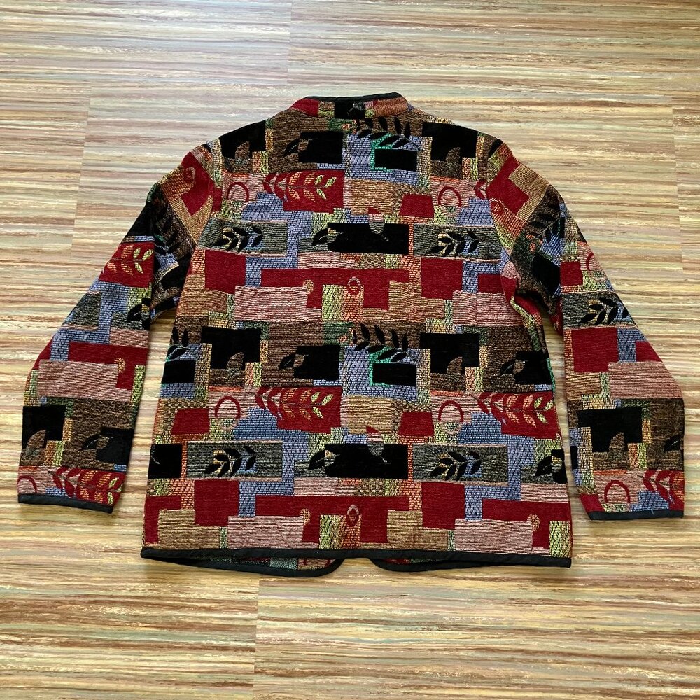 Textured Chenille Coat Patchwork Tapestry Jacket Tradition Country Collection - Picture 6 of 6